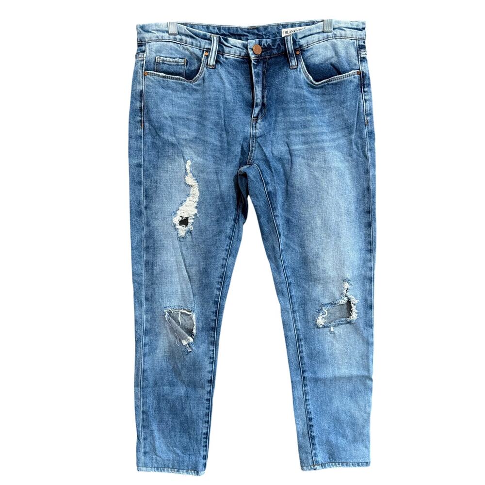 Blank NYC Mens Jeans Blue Denim Skinny Classique Distressed Stretch 30